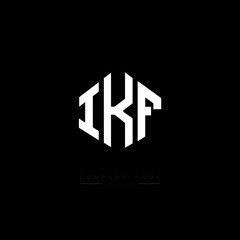 IKF letter logo design with polygon shape. IKF polygon logo monogram. IKF cube logo design. IKF hexagon vector logo template white and black colors. IKF monogram. IKF business and real estate logo. 