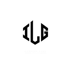 ILG letter logo design with polygon shape. ILG polygon logo monogram. ILG cube logo design. ILG hexagon vector logo template white and black colors. ILG monogram. ILG business and real estate logo. 