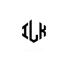 ILK letter logo design with polygon shape. ILK polygon logo monogram. ILK cube logo design. ILK hexagon vector logo template white and black colors. ILK monogram. ILK business and real estate logo. 