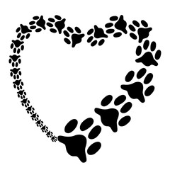 Wallpaper with cat tracks in the shape of a heart. Cat wallpaper.