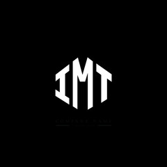 IMT letter logo design with polygon shape. IMT polygon logo monogram. IMT cube logo design. IMT hexagon vector logo template white and black colors. IMT monogram. IMT business and real estate logo. 