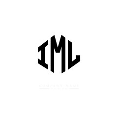 IML letter logo design with polygon shape. IML polygon logo monogram. IML cube logo design. IML hexagon vector logo template white and black colors. IML monogram. IML business and real estate logo. 