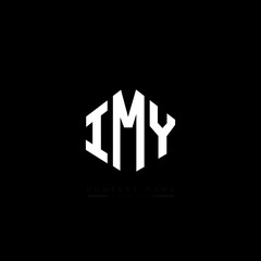 IMY letter logo design with polygon shape. IMY polygon logo monogram. IMY cube logo design. IMY hexagon vector logo template white and black colors. IMY monogram. IMY business and real estate logo. 