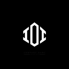 IOI letter logo design with polygon shape. IOI polygon logo monogram. IOI cube logo design. IOI hexagon vector logo template white and black colors. IOI monogram. IOI business and real estate logo. 