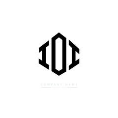 IOI letter logo design with polygon shape. IOI polygon logo monogram. IOI cube logo design. IOI hexagon vector logo template white and black colors. IOI monogram. IOI business and real estate logo. 