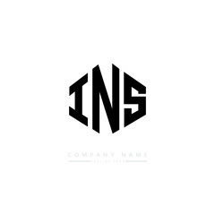 INS letter logo design with polygon shape. INS polygon logo monogram. INS cube logo design. INS hexagon vector logo template white and black colors. INS monogram. INS business and real estate logo. 