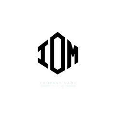IOM letter logo design with polygon shape. IOM polygon logo monogram. IOM cube logo design. IOM hexagon vector logo template white and black colors. IOM monogram. IOM business and real estate logo. 