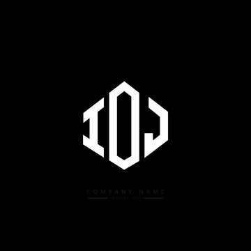 IOJ letter logo design with polygon shape. IOJ polygon logo monogram. IOJ cube logo design. IOJ hexagon vector logo template white and black colors. IOJ monogram. IOJ business and real estate logo. 