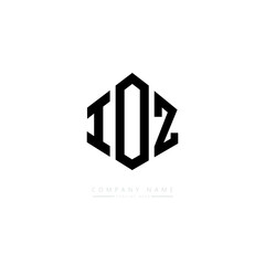 IOZ letter logo design with polygon shape. IOZ polygon logo monogram. IOZ cube logo design. IOZ hexagon vector logo template white and black colors. IOZ monogram. IOZ business and real estate logo. 