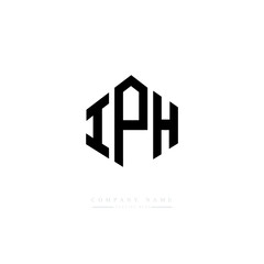 IPH letter logo design with polygon shape. IPH polygon logo monogram. IPH cube logo design. IPH hexagon vector logo template white and black colors. IPH monogram. IPH business and real estate logo. 