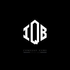 IQB letter logo design with polygon shape. IQB polygon logo monogram. IQB cube logo design. IQB hexagon vector logo template white and black colors. IQB monogram. IQB business and real estate logo. 