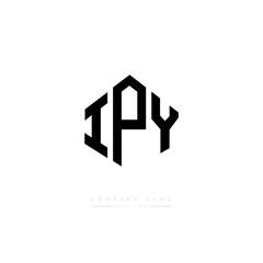 IPY letter logo design with polygon shape. IPY polygon logo monogram. IPY cube logo design. IPY hexagon vector logo template white and black colors. IPY monogram. IPY business and real estate logo. 