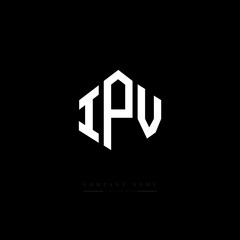 IPV letter logo design with polygon shape. IPV polygon logo monogram. IPV cube logo design. IPV hexagon vector logo template white and black colors. IPV monogram. IPV business and real estate logo. 
