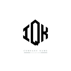 IQK letter logo design with polygon shape. IQK polygon logo monogram. IQK cube logo design. IQK hexagon vector logo template white and black colors. IQK monogram. IQK business and real estate logo. 