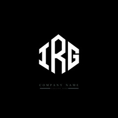 IRG letter logo design with polygon shape. IRG polygon logo monogram. IRG cube logo design. IRG hexagon vector logo template white and black colors. IRG monogram. IRG business and real estate logo. 
