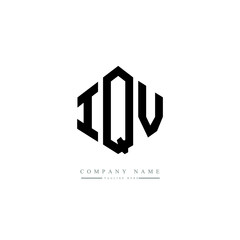 IQV letter logo design with polygon shape. IQV polygon logo monogram. IQV cube logo design. IQV hexagon vector logo template white and black colors. IQV monogram. IQV business and real estate logo. 