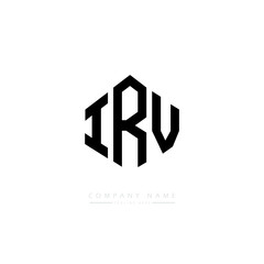 IRV letter logo design with polygon shape. IRV polygon logo monogram. IRV cube logo design. IRV hexagon vector logo template white and black colors. IRV monogram. IRV business and real estate logo. 