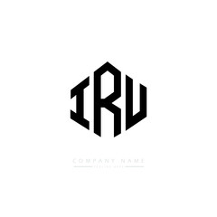 IRU letter logo design with polygon shape. IRU polygon logo monogram. IRU cube logo design. IRU hexagon vector logo template white and black colors. IRU monogram. IRU business and real estate logo. 