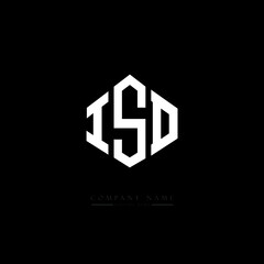 ISD letter logo design with polygon shape. ISD polygon logo monogram. ISD cube logo design. ISD hexagon vector logo template white and black colors. ISD monogram. ISD business and real estate logo. 