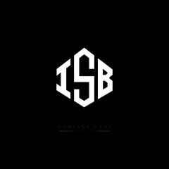 ISB letter logo design with polygon shape. ISB polygon logo monogram. ISB cube logo design. ISB hexagon vector logo template white and black colors. ISB monogram. ISB business and real estate logo. 