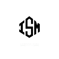 ISM letter logo design with polygon shape. ISM polygon logo monogram. ISM cube logo design. ISM hexagon vector logo template white and black colors. ISM monogram. ISM business and real estate logo. 