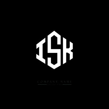 ISK letter logo design with polygon shape. ISK polygon logo monogram. ISK cube logo design. ISK hexagon vector logo template white and black colors. ISK monogram. ISK business and real estate logo. 