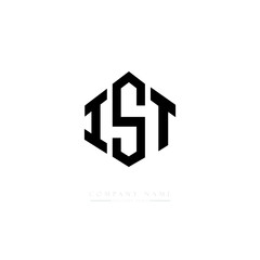 IST letter logo design with polygon shape. IST polygon logo monogram. IST cube logo design. IST hexagon vector logo template white and black colors. IST monogram. IST business and real estate logo. 