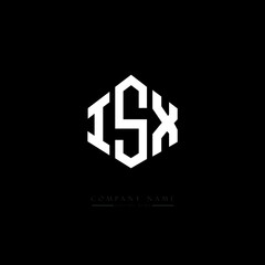 ISX letter logo design with polygon shape. ISX polygon logo monogram. ISX cube logo design. ISX hexagon vector logo template white and black colors. ISX monogram. ISX business and real estate logo. 