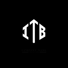 ITB letter logo design with polygon shape. ITB polygon logo monogram. ITB cube logo design. ITB hexagon vector logo template white and black colors. ITB monogram. ITB business and real estate logo. 