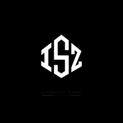 ISZ letter logo design with polygon shape. ISZ polygon logo monogram. ISZ cube logo design. ISZ hexagon vector logo template white and black colors. ISZ monogram. ISZ business and real estate logo. 