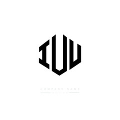 IUU letter logo design with polygon shape. IUU polygon logo monogram. IUU cube logo design. IUU hexagon vector logo template white and black colors. IUU monogram. IUU business and real estate logo. 