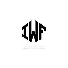 IWF letter logo design with polygon shape. IWF polygon logo monogram. IWF cube logo design. IWF hexagon vector logo template white and black colors. IWF monogram. IWF business and real estate logo. 