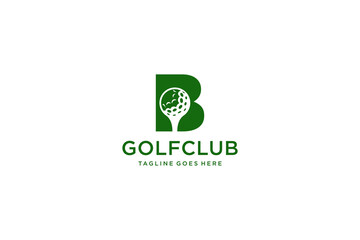 Letter B for Golf logo design vector template, Vector label of golf, Logo of golf championship, illustration, Creative icon, design concept