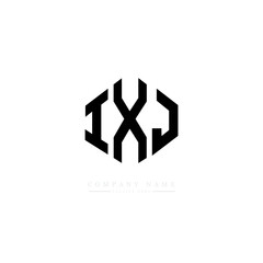 IXJ letter logo design with polygon shape. IXJ polygon logo monogram. IXJ cube logo design. IXJ hexagon vector logo template white and black colors. IXJ monogram. IXJ business and real estate logo. 