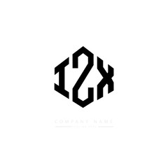 IZX letter logo design with polygon shape. IZX polygon logo monogram. IZX cube logo design. IZX hexagon vector logo template white and black colors. IZX monogram. IZX business and real estate logo. 