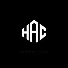 HAC letter logo design with polygon shape. HAC polygon logo monogram. HAC cube logo design. HAC hexagon vector logo template white and black colors. HAC monogram. HAC business and real estate logo. 