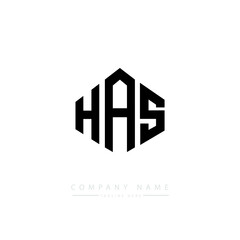 HAS letter logo design with polygon shape. HAS polygon logo monogram. HAS cube logo design. HAS hexagon vector logo template white and black colors. HAS monogram. HAS business and real estate logo. 