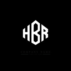 HBR letter logo design with polygon shape. HBR polygon logo monogram. HBR cube logo design. HBR hexagon vector logo template white and black colors. HBR monogram. HBR business and real estate logo. 