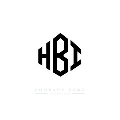 HBI letter logo design with polygon shape. HBI polygon logo monogram. HBI cube logo design. HBI hexagon vector logo template white and black colors. HBI monogram. HBI business and real estate logo. 