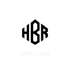 HBR letter logo design with polygon shape. HBR polygon logo monogram. HBR cube logo design. HBR hexagon vector logo template white and black colors. HBR monogram. HBR business and real estate logo. 