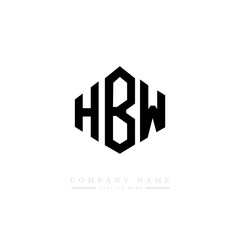 HBW letter logo design with polygon shape. HBW polygon logo monogram. HBW cube logo design. HBW hexagon vector logo template white and black colors. HBW monogram. HBW business and real estate logo. 