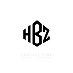 HBZ letter logo design with polygon shape. HBZ polygon logo monogram. HBZ cube logo design. HBZ hexagon vector logo template white and black colors. HBZ monogram. HBZ business and real estate logo. 