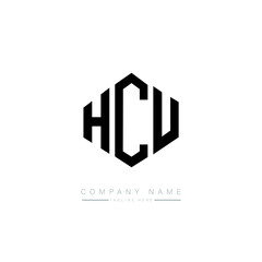 HCU letter logo design with polygon shape. HCU polygon logo monogram. HCU cube logo design. HCU hexagon vector logo template white and black colors. HCU monogram. HCU business and real estate logo. 