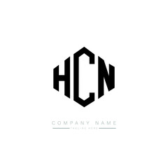 HCN letter logo design with polygon shape. HCN polygon logo monogram. HCN cube logo design. HCN hexagon vector logo template white and black colors. HCN monogram. HCN business and real estate logo. 