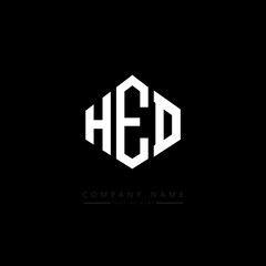 HED letter logo design with polygon shape. HED polygon logo monogram. HED cube logo design. HED hexagon vector logo template white and black colors. HED monogram. HED business and real estate logo. 