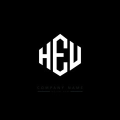 HEU letter logo design with polygon shape. HEU polygon logo monogram. HEU cube logo design. HEU hexagon vector logo template white and black colors. HEU monogram. HEU business and real estate logo. 