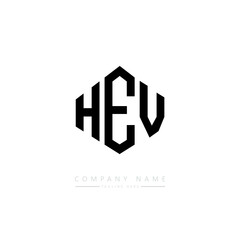 HEV letter logo design with polygon shape. HEV polygon logo monogram. HEV cube logo design. HEV hexagon vector logo template white and black colors. HEV monogram. HEV business and real estate logo. 