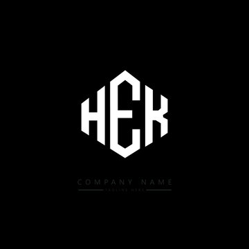 HEK letter logo design with polygon shape. HEK polygon logo monogram. HEK cube logo design. HEK hexagon vector logo template white and black colors. HEK monogram. HEK business and real estate logo. 