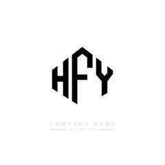HFY letter logo design with polygon shape. HFY polygon logo monogram. HFY cube logo design. HFY hexagon vector logo template white and black colors. HFY monogram. HFY business and real estate logo. 