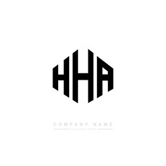 HHA letter logo design with polygon shape. HHA polygon logo monogram. HHA cube logo design. HHA hexagon vector logo template white and black colors. HHA monogram. HHA business and real estate logo. 